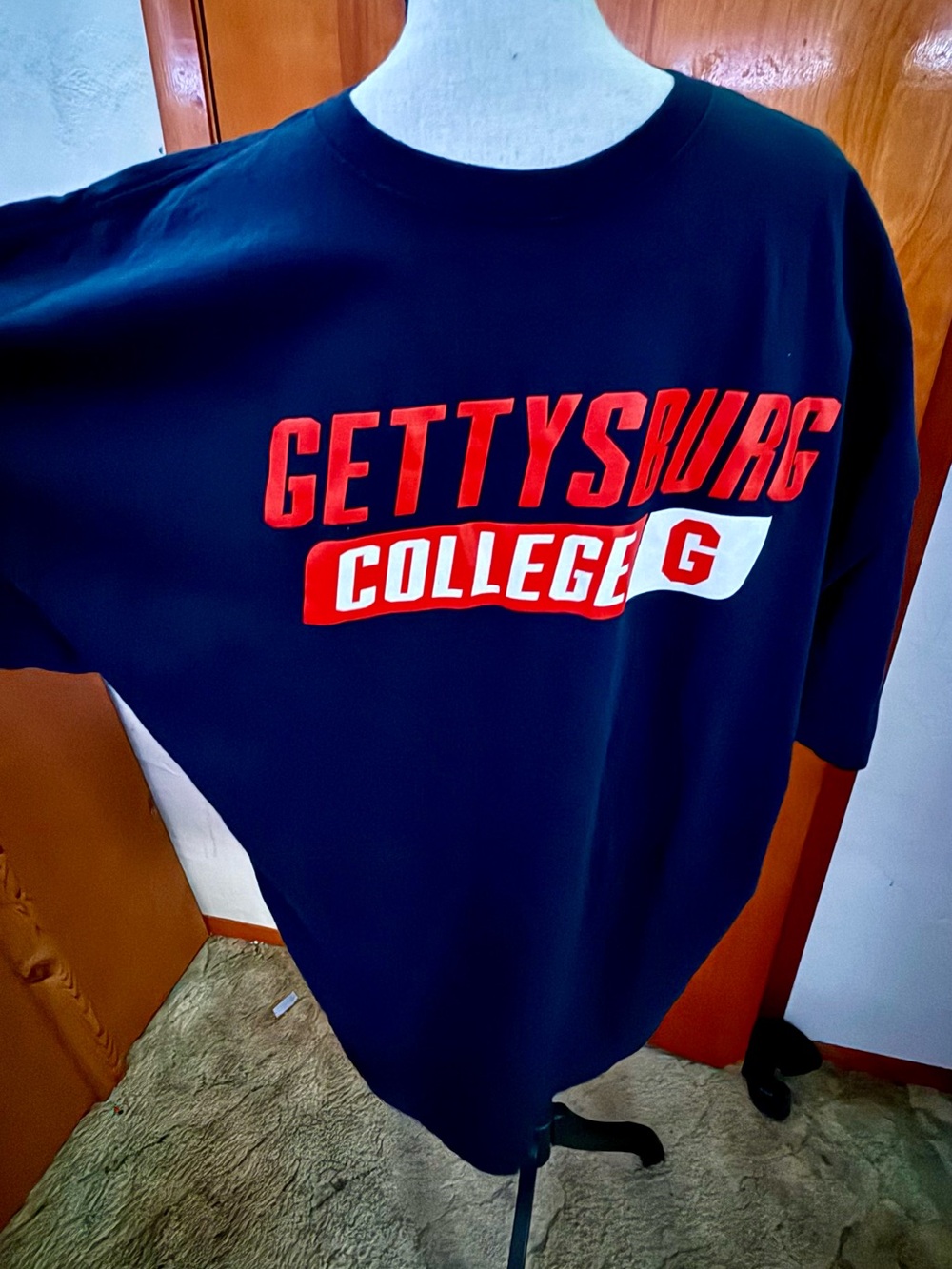 Gettysburg College Champion brand Navy T-Shirt w New Logo